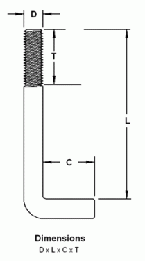 90 Bent Anchor Bolt