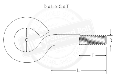 eye bolt dimensions