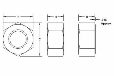 3/4-10 Heavy Hex Nut, A563 Grade DH Steel, Plain (Quantity: 1000) Thread  Size-Pitch: 3/4-10