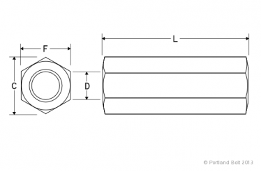 Full Hex Sleeve Nut