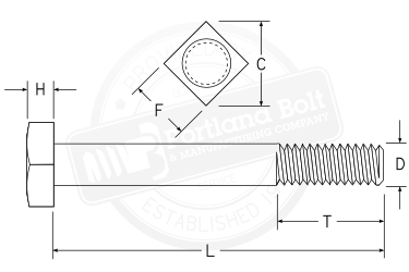 Pack of 5 5 Long 1/2-13 Thread Size Small Parts FSC505SHB Grade A Steel Square Head Bolt 